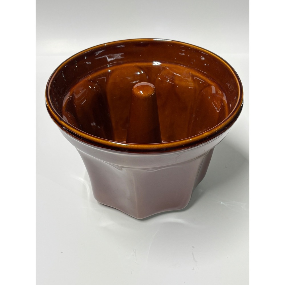 Williams-Sonoma Monkey Bread Mold Brown Ceramic Fluted Bundt Cake Pan 6x8